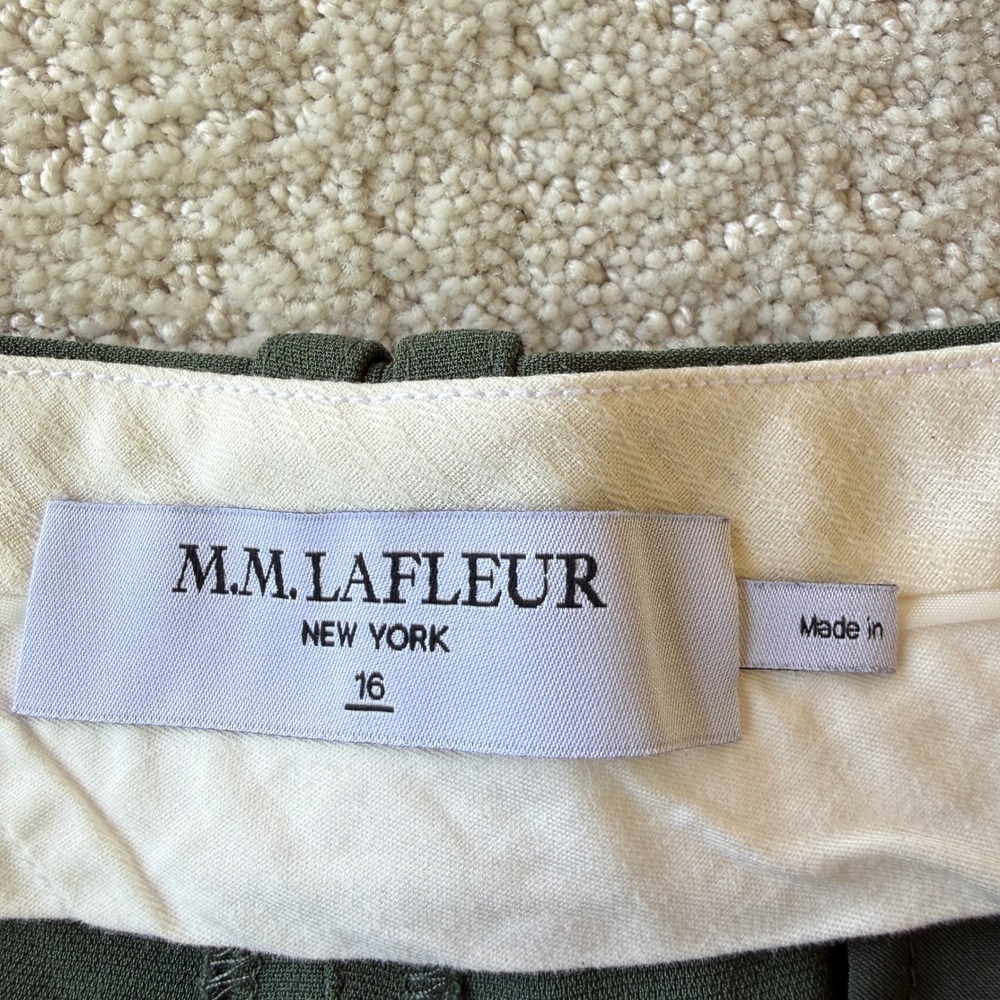 M.M.LaFleur Arlo Breeze Pant Women 16 Dusty Pine Wide Leg Everyday Crepe Cropped - Picture 8 of 16